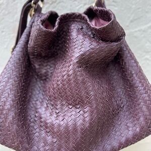 Jild Hobo or Shoulder bag Maxi in  Burgundy handmade woven Leather Bag
